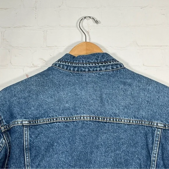 Old Navy Boyfriend Trucker Denim Jean Jacket Womens Size Large Blue - Picture 10 of 11